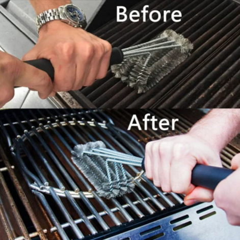 18" Triple-Head BBQ Grill Cleaning Brush by Endo33 Markets