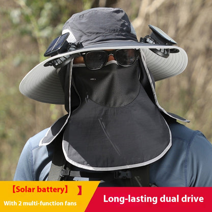 Solar Fan Outdoor Sun Hat by Endo33 Markets