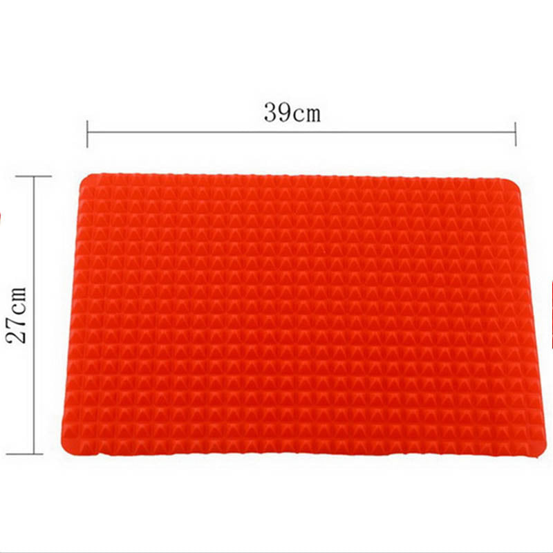 Silicone Red Pyramid BBQ Nonstick Baking Mat 39x27cm by Endo33 Markets