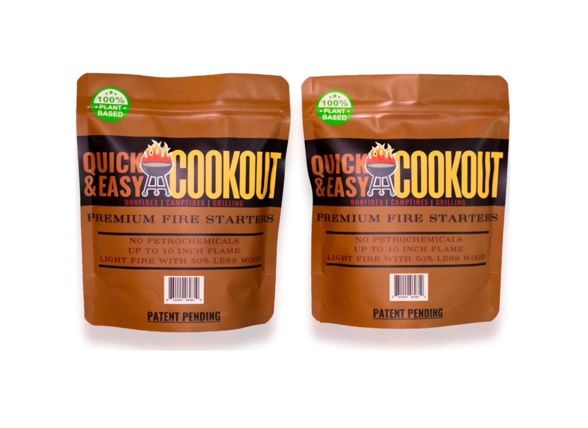 Ultra Powerful Premium Fire Starter & Wood Replacement for The Easiest Fires! No Kindling Required Lights Wet Wood. Plant Based Fuels Only. for Campfires Grill Fireplace BBQ. Four Fire Pack by Endo33 Markets