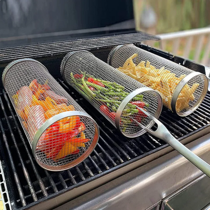 Rolling BBQ Grill Basket by Endo33 Markets
