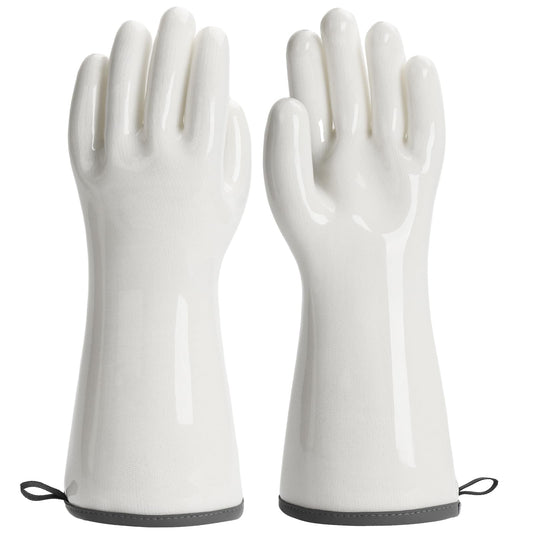 BBQ Gloves for Food Contact Grilling Gloves White Medium by Endo33 Markets