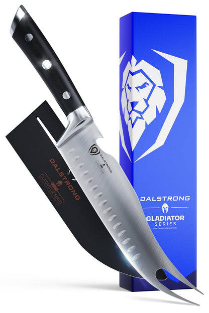 Dalstrong BBQ Pitmaster Meat Knife - 8 inch - Gladiator Series Elite - Forged High Carbon German Steel - Forked Tip & Bottle Opener - G10 Handle - Slicing Kitchen Knife - NSF Certified by Endo33 Markets