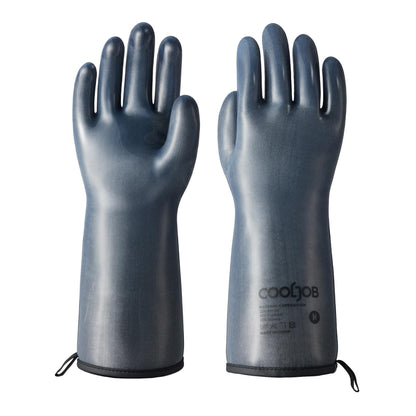 COOLJOB Heat Resistant Oven Gloves Waterproof Liquid Silicone BBQ Grilling Gloves for Barbecue Kitchen Cleaning Baking Food Contact Black Medium by Endo33 Markets