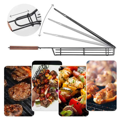 Portable Stainless Steel BBQ Grilling Basket Tool by Endo33 Markets