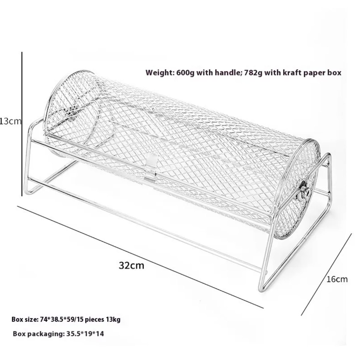 Rotating BBQ Mesh Basket by Endo33 Markets