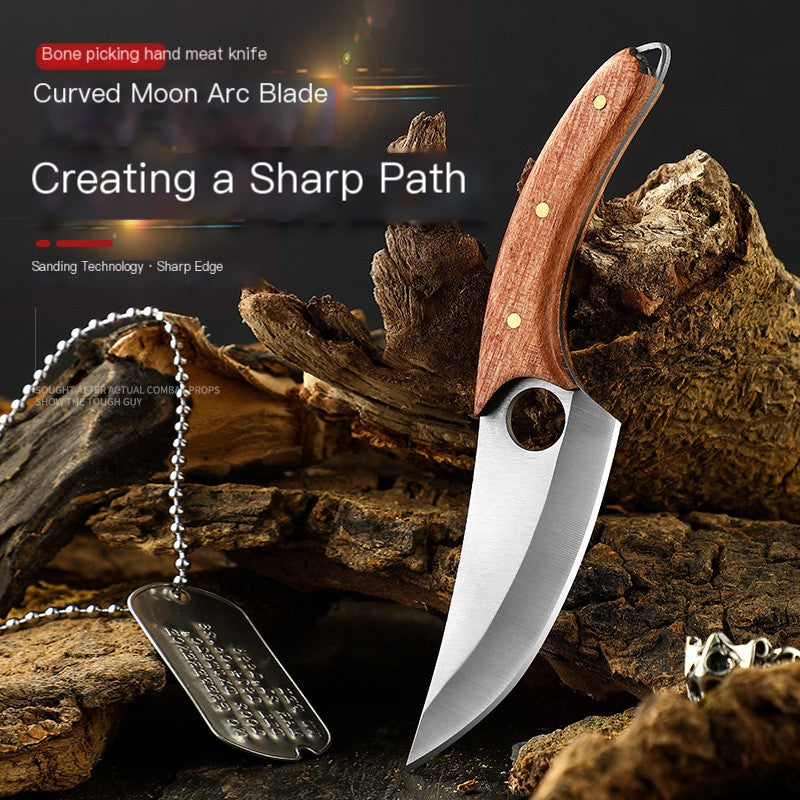 Curved Boning Knife with Sheath for Outdoor BBQ by Endo33 Markets