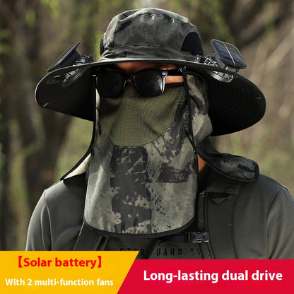 Solar Fan Outdoor Sun Hat by Endo33 Markets