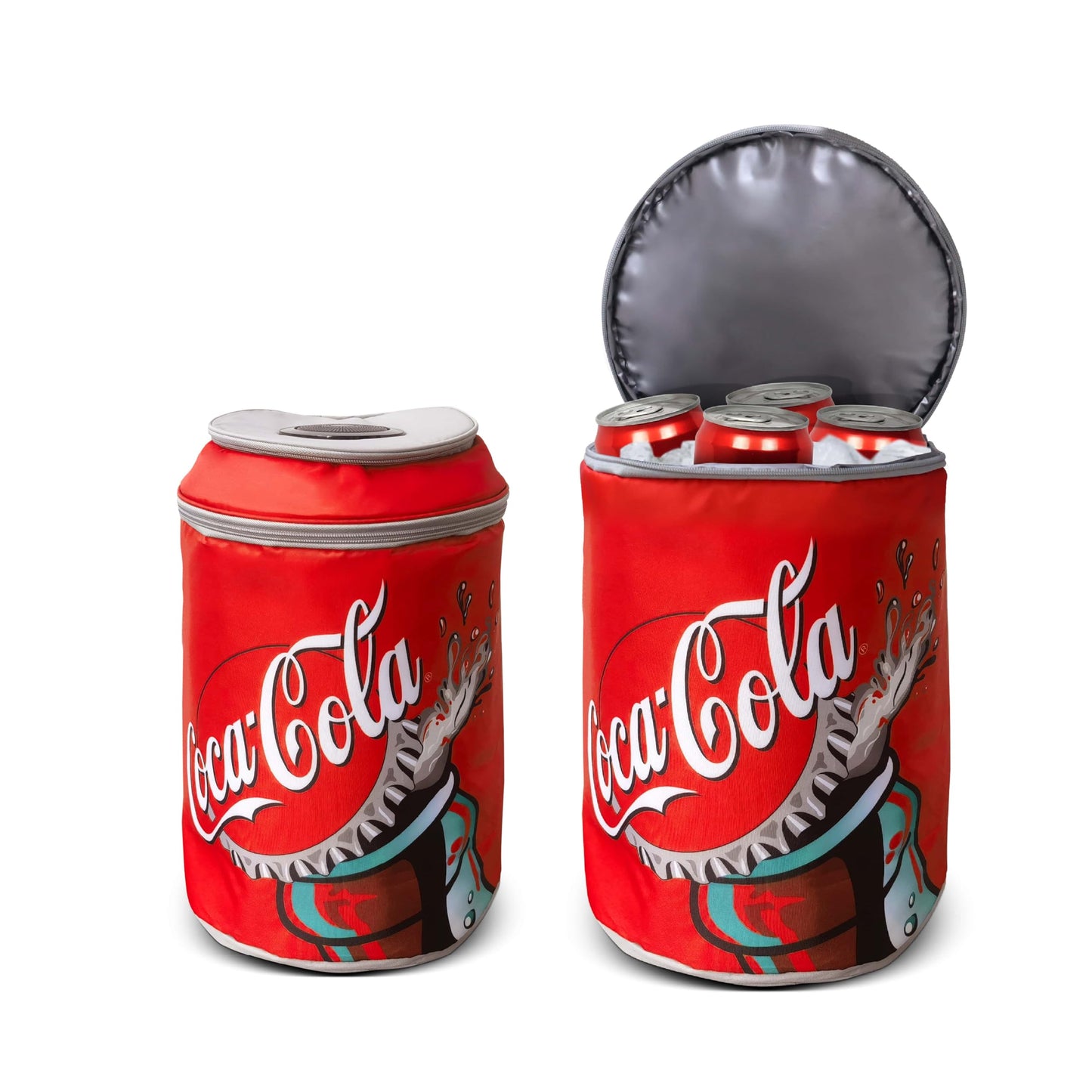 Coca Cola Can Shape Cooler Bag with Bluetooth Speaker 5H Playtime Adjustable Straps Zippers 5-Layer Insulated Fabric Keeps Food Fresh for 12 Hours Perfect for Outdoor and Indoor BBQ Parties by Endo33 Markets