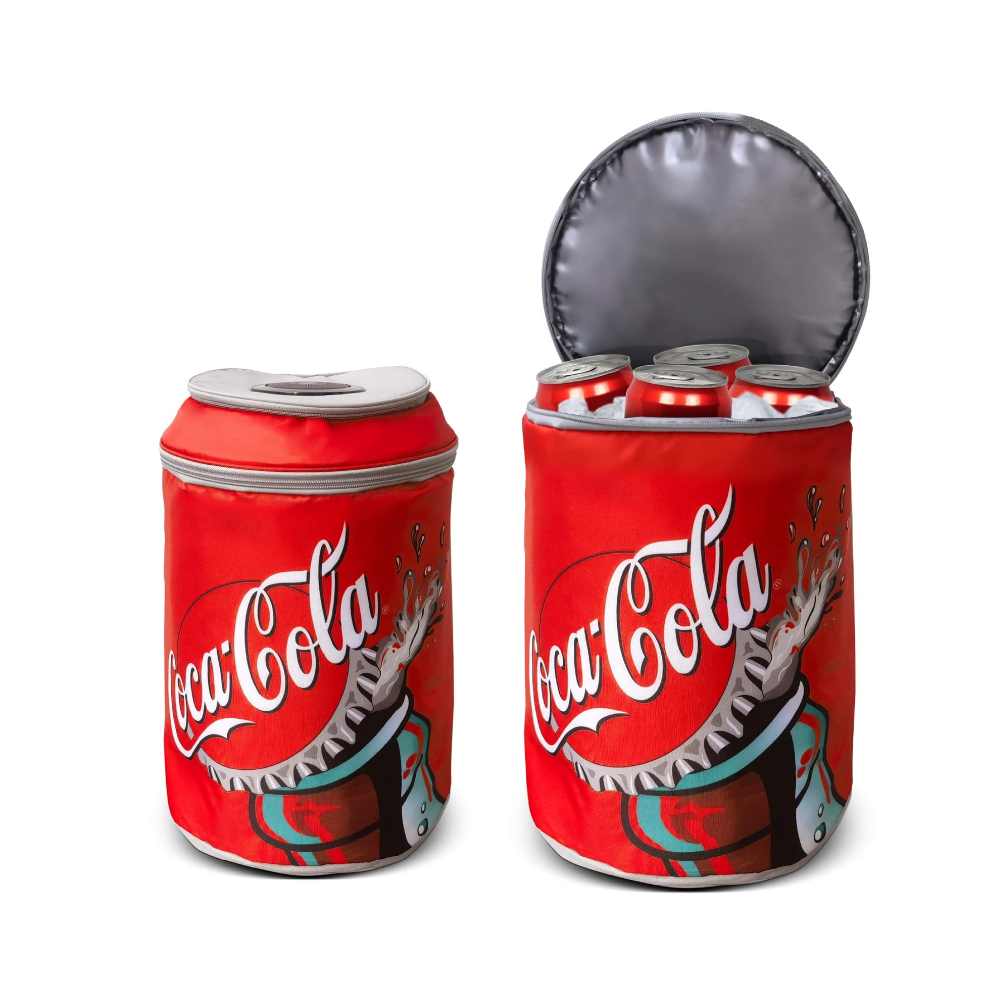 Coca Cola Can Shape Cooler Bag with Bluetooth Speaker 5H Playtime Adjustable Straps Zippers 5-Layer Insulated Fabric Keeps Food Fresh for 12 Hours Perfect for Outdoor and Indoor BBQ Parties by Endo33 Markets