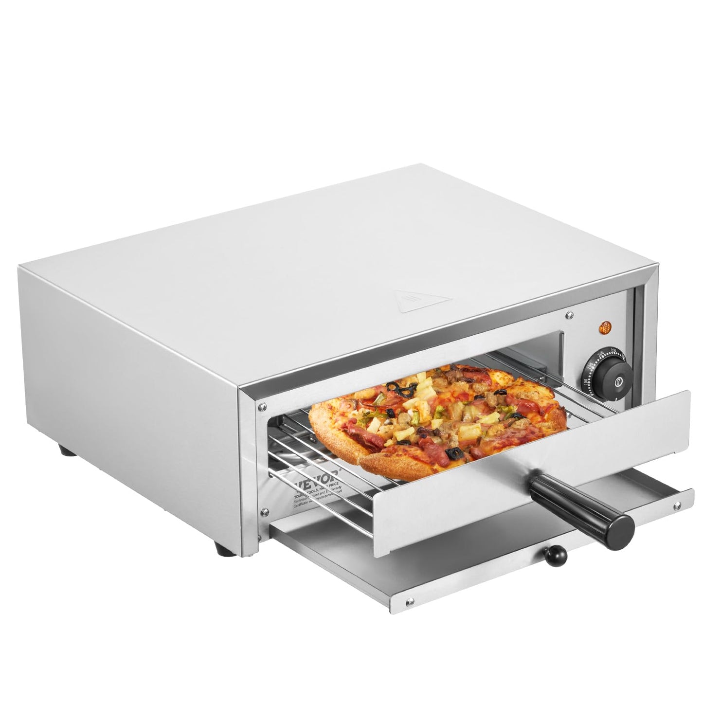 VEVOR Countertop Electric Pizza Oven 12-inch 1500W 122-662℉ Temp Range Stainless Steel Construction and Easy-to-Clean Crumb Tray Suitable for Both Commercial and Home Use by Endo33 Markets