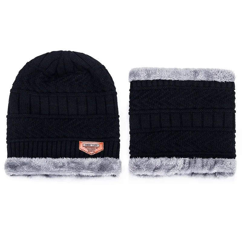 Men's Outdoor Warm Scarf & Fluff Hat by Endo33 Markets