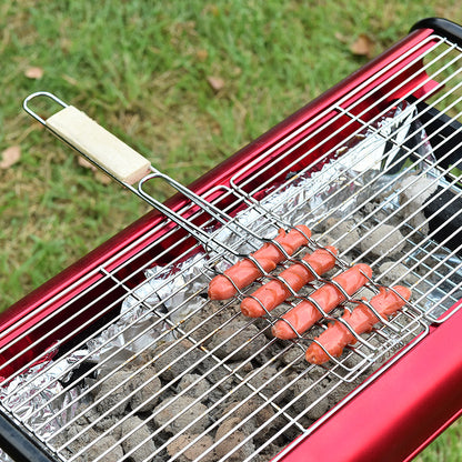 BBQ Accessories with Wooden Handle Tongs for Meat & Veggies by Endo33 Markets