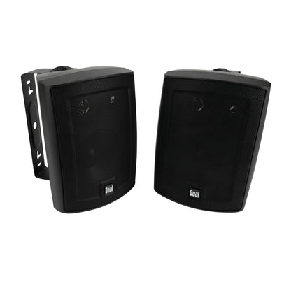 Dual Electronics LU53PB 5.25" 3-Way High Performance Outdoor Indoor Speakers | Effortless Set Up | Home Pool Patio Garage Use | Weather Resistant | Expansive Stereo Sound Coverage | Black by Endo33 Markets