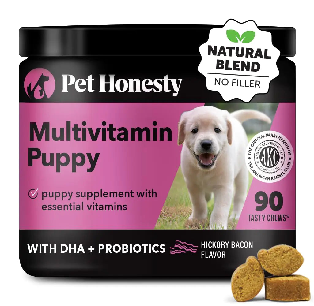 Pet Honesty Multivitamin Puppy Treats - Essential Dog Supplements & Vitamins for Learning and Cognitive Development- Probiotics Omega Fish Oil for Health & Heart Immune Health - Dog Health Supplies by Endo33 Markets