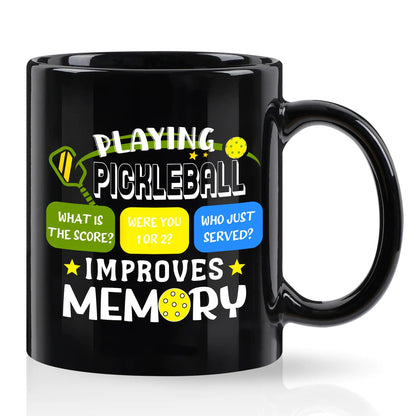 Cabtnca Pickleball Gifts for Men Pickleball Mug Gifts for Pickleball Lovers Playing Pickleball Improves Memory Cup Pickleball Gifts Funny Pickleball Accessories Ornament 11 Oz by Endo33 Markets
