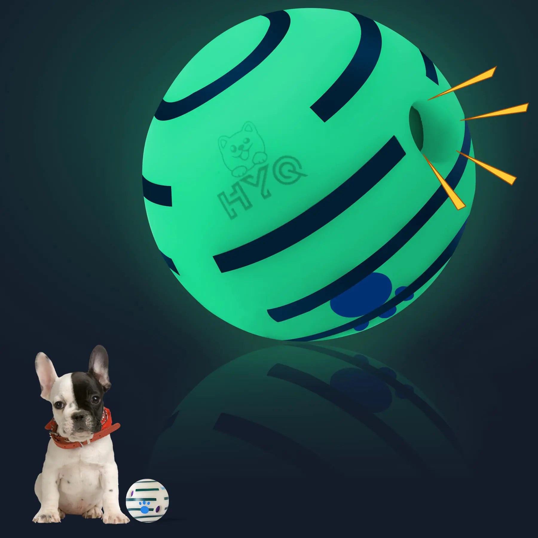HYQ Small Dog Toys Glowing Interactive Dog Toys Ball Squeaky Dog Toys for Small Medium Large Dogs Puppy Ball Dog Toys to Keep Them Busy-3.15 inch by Endo33 Markets
