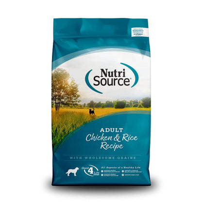 NutriSource Adult Dog Food Made with Chicken and Rice with Wholesome Grains 15LB Dry Dog Food by Endo33 Markets