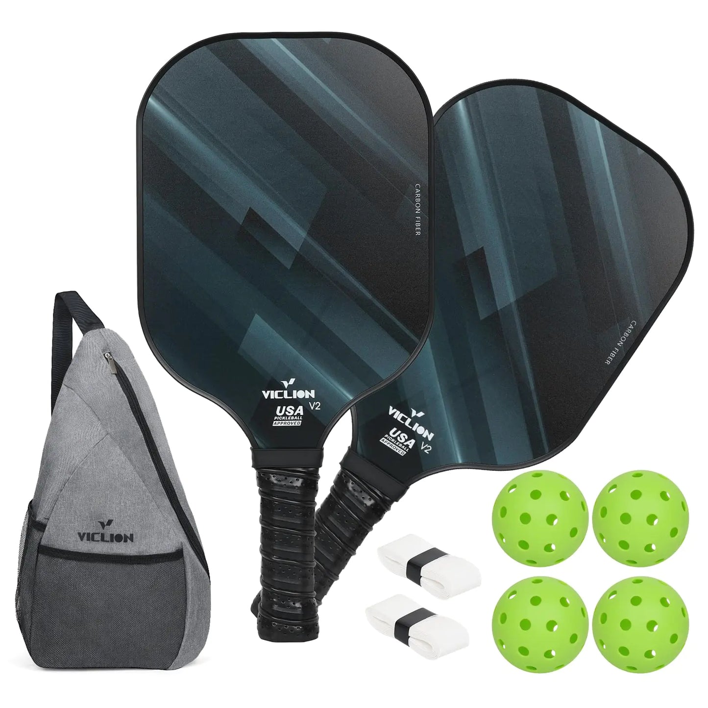 Pickleball Paddles USAPA Approved Carbon Fiber Pickleball Paddles Set of 2 PP Honeycomb Core - Lightweight Pickleball Rackets Best Pickleball Set for Beginners by Endo33 Markets