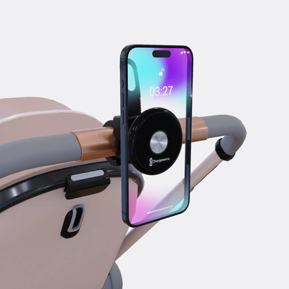 CHARGEWORX Magnetic Stroller Phone Holder MagSafe Compatible Phone Mount for Strollers Bikes Adjustable Handlebar Strap - Workout Bike Shopping Cart Handlebars for All iPhone and Android Models by Endo33 Markets