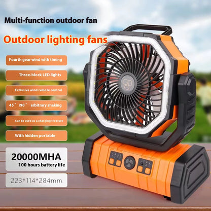Outdoor Household Power Bank LED Light Camping Fan by Endo33 Markets