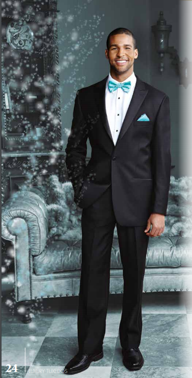 "Vienna" Black Tuxedo Jacket Peak (Separates)-1