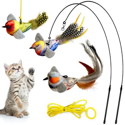 CANMAILK Cat Toys Interactive Cat Toys Set Simulated Bird Sound Interactive Feather Toys Bird Cat Toys for Indoor Cats Teaser Play and Chase Exercise by Endo33 Markets
