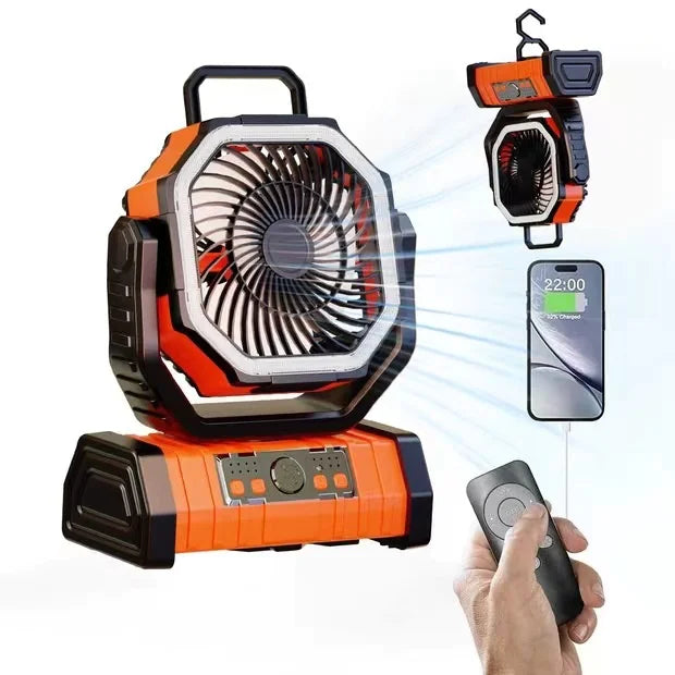 Outdoor Household Power Bank LED Light Camping Fan by Endo33 Markets